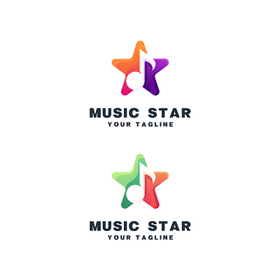 Star music abstract animal art concept design element icon illustration logo vector