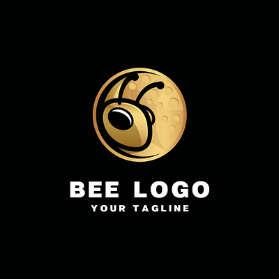 Bee logo abstract animal art concept design emblem icon illustration logo typography