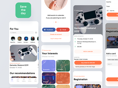 Save The Day - Mobile Event Application airbnb animation app booking calendar clean crypto design finance financial app fintech freelance illustration insurtech ios iot map medtech mobile real estate