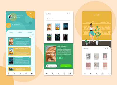 First Self-Design : BookLet app design illustration ui