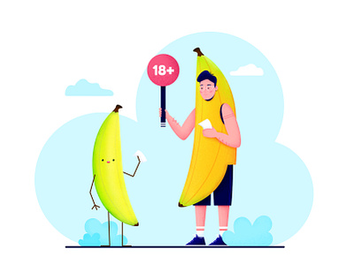 Not today, banana! 2d affinitydesigner app appuidesign art banana business characterdesign color dailyui design draw illustration illustrations illustrator ios mobile people vector website