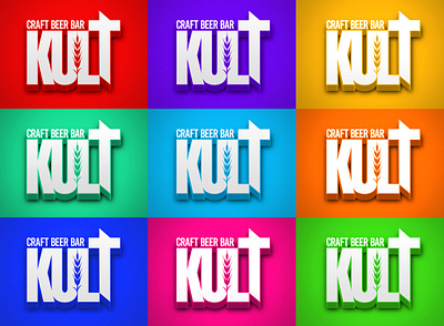 Kult Bar Logotype part 2 branding design illustration logo typography