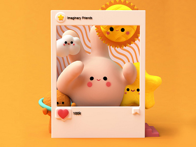 IMAGINARY FRIENDS 😊✌🏼✨ amigos blender blender3d c4d character characters cinema4d colors dribbble friend friendly friends illustration japanese art kawaii love octane planets sun texture