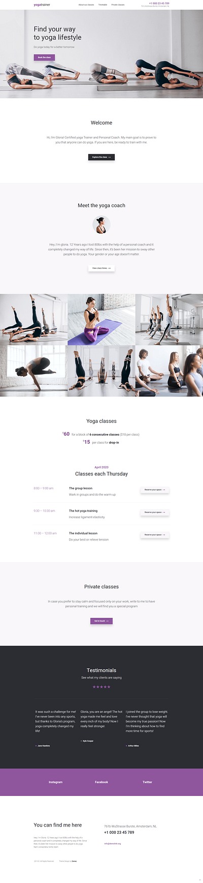 Innovative and Fashionable Yoga - Gloria Miles design elementor elementor templates sport template wordpress design wordpress theme wordpress themes yoha yoha theme