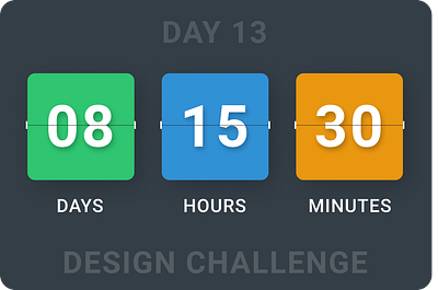 Countdown Design - Day 13 Design Challenge daily 100 challenge dailyui design figmadesign ui