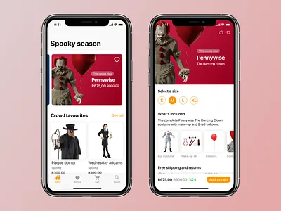 Spooky Season - Halloween Costumes 🎃 daily ui design halloween halloween costume pennywise sketch ui ux uxdesign