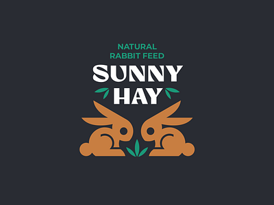 Sunny Hay animal bunny character cute feed logo logotype mascot modern logo packaging rabbit