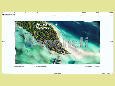 Impressions 3d after effects animation c4d minimal motion design resort sea slider travels ui ux web web design weekends