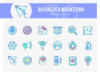 Marketing Icons analysis business filled goal graph up icon icons marketing mission outline outline icons pricing strategy target training