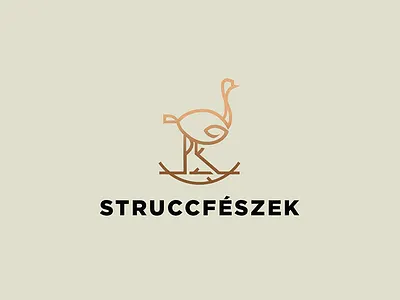 StruccFészek logo (concept) animal bird emblem food logo logo design nature nest ostrich zoo