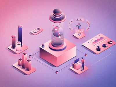 Isometric data infographic 3d 3d art chart cinema4d collaboration computer data design digital future illustration isometric isometric art isometric design isometric illustration people people illustration photoshop science vector