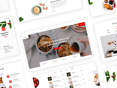 Home page Fika - Cafe & Coffeehouse HTML Template cafe cafeteria clean coffee design features food interface menu minimal restaurant tabs ui ux web design