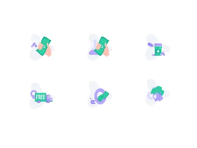 New Icon set app cash delivery doctor ecommerce illustraion medicine minimal ui
