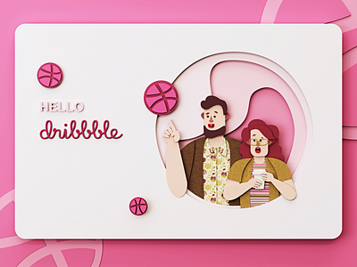 Hello, dribbble! 3d dribbble hello shot