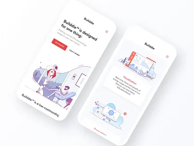 Builddie – Mobile Version Animation animated illustration animation iphone x iphone xs xr mobile mobile version motion design motion graphics transition ui ux