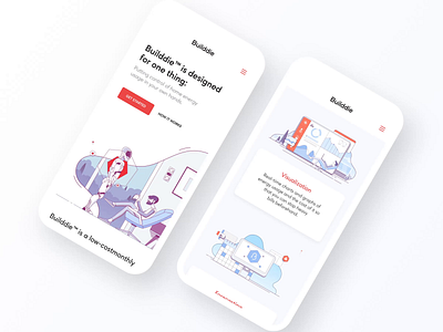 Builddie – Mobile Version Animation animated illustration animation iphone x iphone xs xr mobile mobile version motion design motion graphics transition ui ux