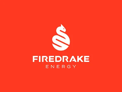 Firedrake animal branding dragon energy fire flame geometric design identity logo mark symbol