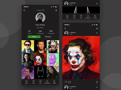 Profile Page (DailyUI) daily 100 challenge dailyui design figmadesign flat minimal mobile mobile app mobile app design mobile design mobile ui profile profile design profile page ui vector
