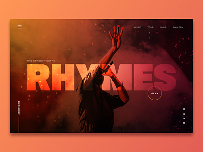 Rhymes - Website Concept clean clean ui concept exploration hip hop interface music orange poetry portugal rap rhymes sketch streetwear ui ui ux ui design uidesign website website concept