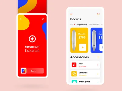 fatum app boards clean clean design clean ui colorful firstshot maverick menu surf ui welcome welcome shot