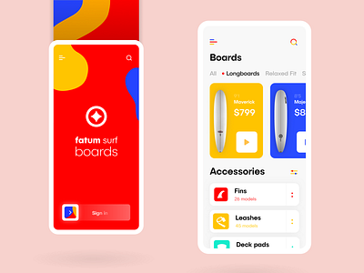 fatum app boards clean clean design clean ui colorful firstshot maverick menu surf ui welcome welcome shot