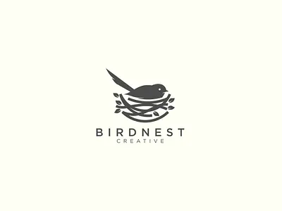 bird nest bird logo nest