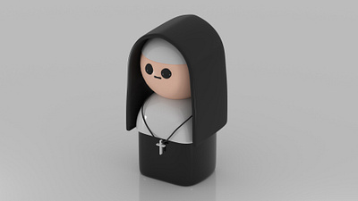 the nun 3d 3d art 3d artist c4d cinema4d cute funny funny character nun simple