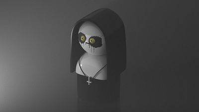 The Nun 3d 3d art 3d artist c4d cinema4d conjuring cute cute art funny funny character nun scary simple simple design