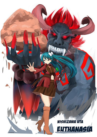 commision for nishizawa uta anime commision illustration