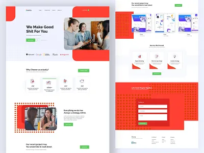 Portfolio Web Landing Page branding clean co working corporate header homepage illustration landing minimal mobile app office service typography web design