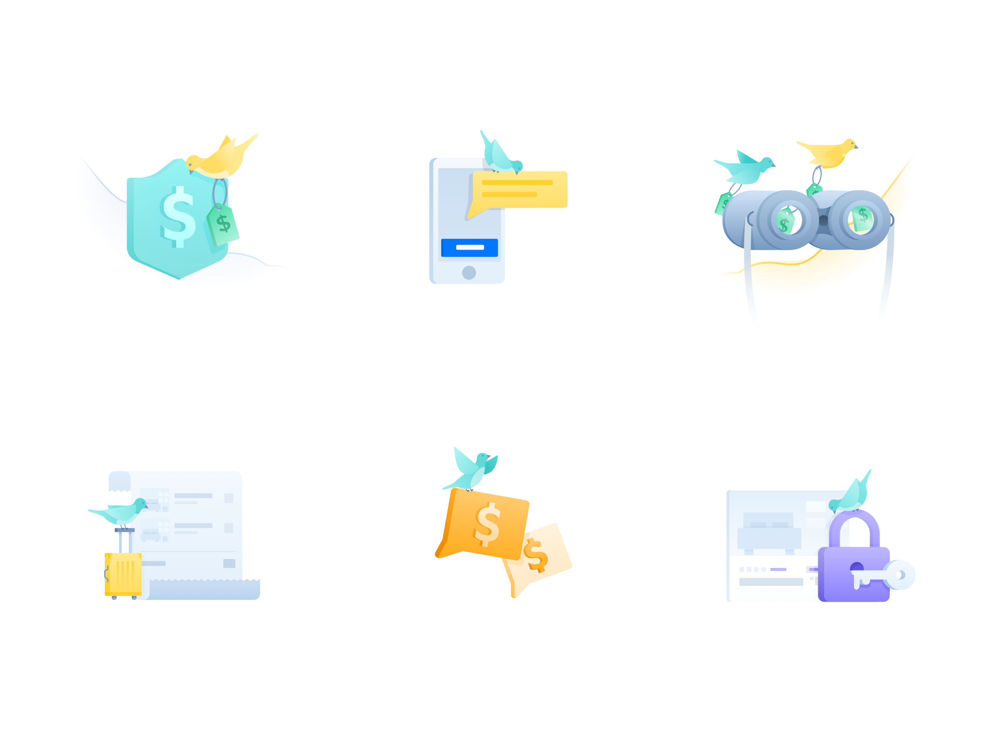 Example of Spot illustrations for hotel booking platform FindHotel
