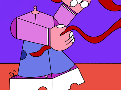Man holding a ribbon holding illustration man ribbon