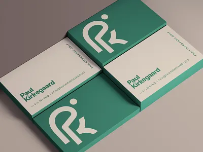 Paul K ball business card club golf green initials logo monogram negative outdoor sports