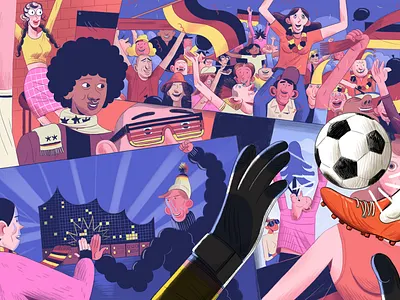 Google Doodle: FIFA's 2019 Women's World Cup cheering doodle elbphilharmony fans football germany google hamburg illustration kick photoshop soccer