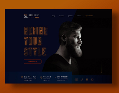 Moonshine Barber Shop barber barber shop case study ui ux ui design ux design web design