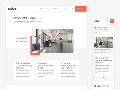 Nudge Website Subpages design flat typography ui ux web website