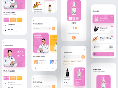 Online Consultation App android app app design app concept colorful app conceptual design consultation dashboard ecommerce medicine medicine app music typography ui uiux user interface ux