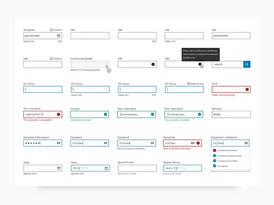 Design system - text input accessibility design system pattern library style guide ui user experience user interface ux website