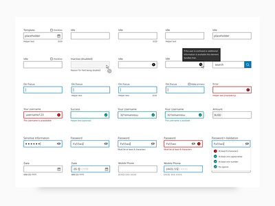 Design system - text input accessibility design system pattern library style guide ui user experience user interface ux website