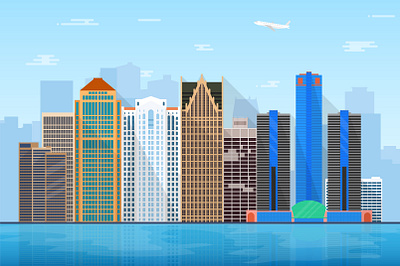 Detroit city skyline creative design illustration inspirational vector website