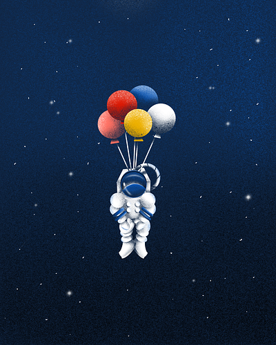 Float On astronaut balloon depth design float illustration illustrator light procreate space stars