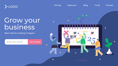 Planning abstract landing page illustration abstract illustration agenda business calendar dates deadline flat illustration landing page management marketing persons planning project strategy team teamwork timeline web workflow