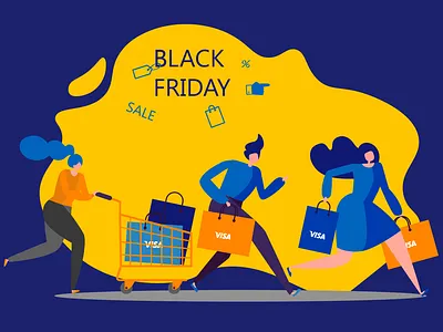 illustration "Black Friday" for Visa Ukraine adobeillustration ai design graphic graphic design graphicdesign illustration illustration graphic design ui vector