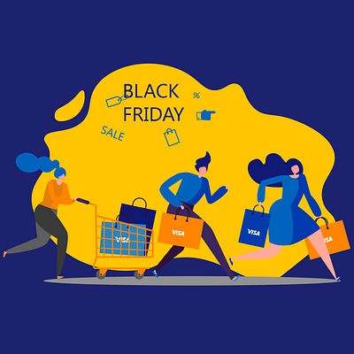 illustration "Black Friday" for Visa Ukraine adobeillustration ai design graphic graphic design graphicdesign illustration illustration graphic design ui vector