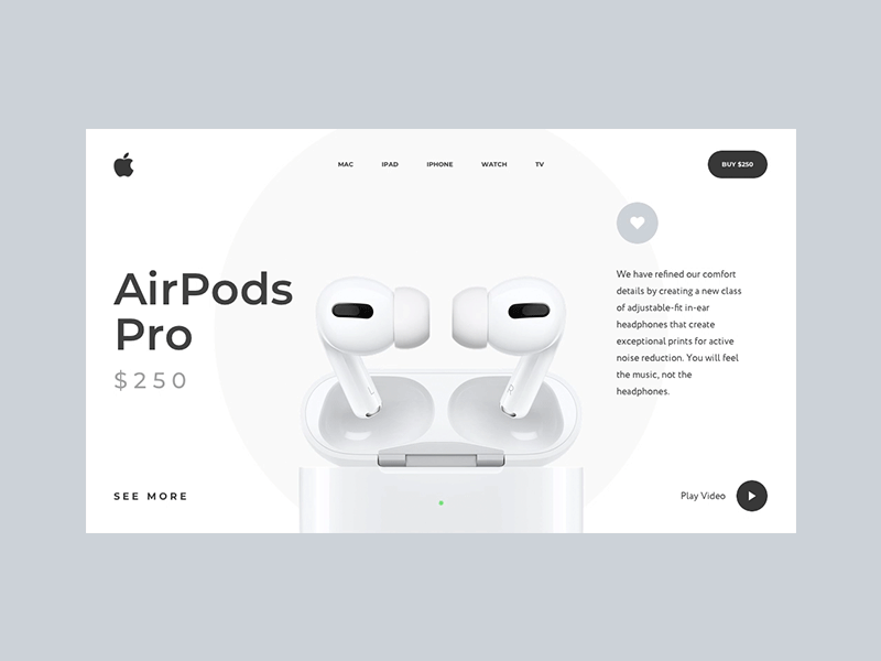 AirPods Pro layout motion motion design principle sketch ui ux web webdesign