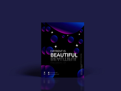 DIFFERENT IS BEAUTIFUL SOCIAL MEDIA POSTER DESIGN abstract design galaxy gradient illustration media social network vector video youtube