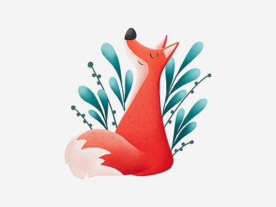 Peaceful Fox animal animals cute cute animal design drawing fox graphic design illustration peace peaceful procreate relax