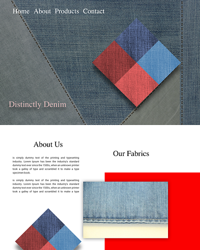 Denim Fabric Factory Concept design graphic design ui ux web web design