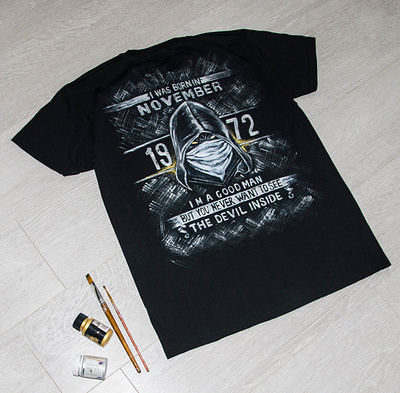 Hand-painted t-shirt for men apparel drawing fashion hand painted handmade illustration paint painting style wear