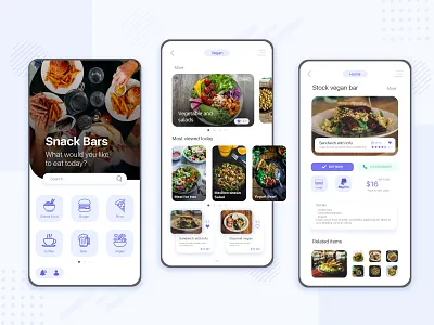 Food App Concept app app design branding burger concept design food food app illustrator mobile mobile design product design snack bar ui ux vegan web design